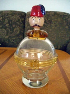 VINTAGE GLASS CRUET WITH STOPPER MADE IN CZECHOSLOVAKIA 1960's - Picture 1 of 5