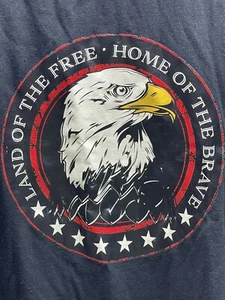 NEW Large Black T-SHIRT LAND OF THE FREE & HOME OF THE BRAVE - Picture 1 of 7