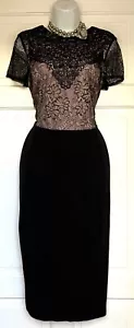 MONSOON EMBROIDERED PAISLEY LACE FLORAL WIGGLE OCCASION PARTY DRESS SIZE 14 - Picture 1 of 7