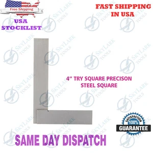 New 4" Steel Square Precision Try Square Right Angle Fullfillment USA - Picture 1 of 3