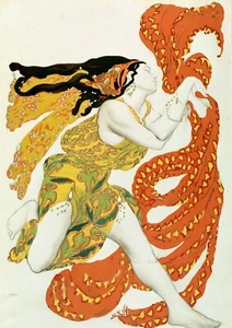 Leon Bakst : "Costume Design for a Bacchante" (1911) — Giclee Fine Art Print - Picture 1 of 7