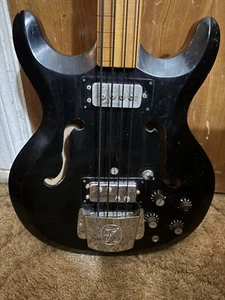 Hohner Semi-Hollow Fretless Bass Black 1960s - Picture 1 of 8