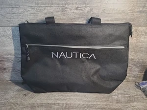 Nautica Handgepäck Reisetasche Tragetasche maritim weicher Körper schwarz 13” x 18” x 7inD - Bild 1 von 6