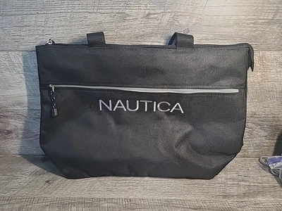 Nautica Carry On Travel Bag Tote Bag Maritime Soft Body Black 13” X 18”X 7inD - Image 1 of 4