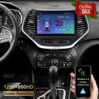 Radio estéreo de auto Android 14 2+64 GB para Jeep Cherokee KL 2014-2018 Carplay GPS Foto 1 de 4
