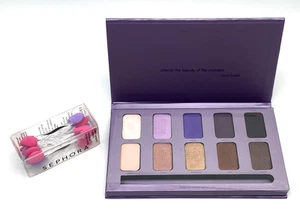 Stila 'In The Moment' Eye Shadow Palette 10 Beautiful Romantic Shades & Sponges - Picture 1 of 6