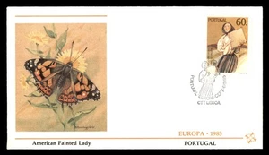 MayfairStamps Portugal FDC 1985 Europa American Painted Lady Butterfly Fleetwood - Picture 1 of 2
