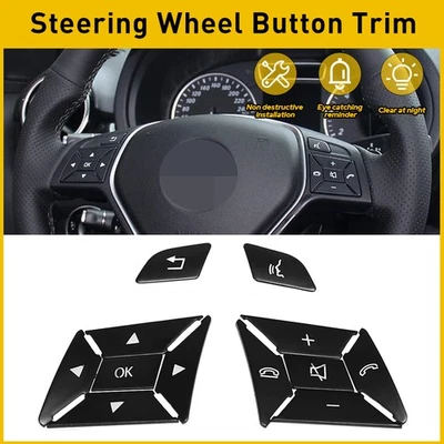 For Mercedes Benz GLA ML GL GLE GLK GLS 2012-16 Steering Wheel Button Cover Trim - Image 1 of 4