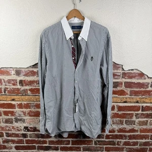 Ralph Lauren Shirt Mens 2XL Black White Stripe Cotton Skull Boathouse NWT - Picture 1 of 16