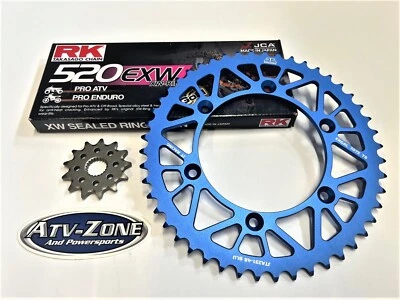 Kit de cadena dorada y piñón JT Yamaha YZ 250F 2012-2021 RK GB520EXW azul Foto 1 de 2