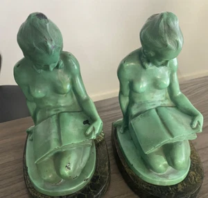 Antique Art Deco Semi Nude Women Bookends - Picture 1 of 12