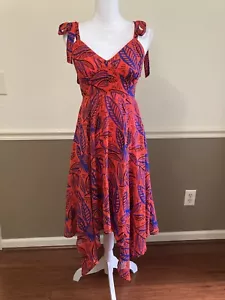 Abito midi Alexis x Target nuovo con etichette taglia XXS foglia tropicale cravatta strap spiaggia fata - Foto 1 di 8