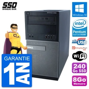 PC tour DELL OptiPlex 9020 Intel Pentium G3220 RAM 8Go SSD 240Go Windows 10 Wifi - Imagen 1 de 7