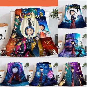 Coraline 3D Fleece Blanket Cosplay Scary Movie Warm Soft Large Christmas Throws