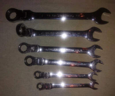 Seven piece Gearwrench SAE Flex Head Combination Ratcheting Wrench set-free ship - Image 1 of 3