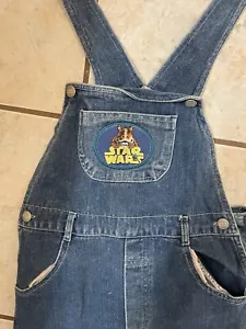 Vintage 90s Jar Jar Binks Overalls Size 7 For boys. Star Wars Embroidered RARE - Picture 1 of 6