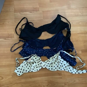 J Crew Bikini Tops Underwire 34 C 90s Retro 4 Tops - Picture 1 of 1