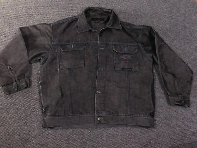 brooklyn xpress jacket xxl mens y2k black vintage denim hiphop culture new york - Image 1 of 4