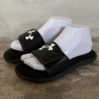 Under Armour youth slides UA Ignite VI Black Size 6Y 3022728-001 MSRP - Image 1 of 4