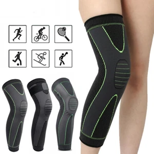 Knee Support Brace Compression Long Full Leg Sleeve Arthritis Running Gym Sport - Picture 1 of 15