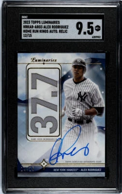 2023 Topps Luminaries #HRKAR-AR03 Alex Rodriguez SGC 9.5 MINT+ MEM Auto 12/15 Ya - Image 1 of 2
