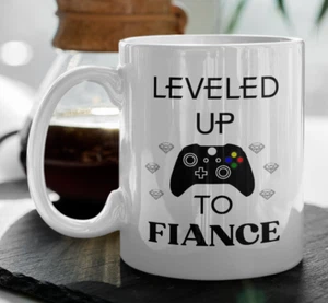 Fiance Leveled Up Controller Coffee Mug Future Husband Video Gamer from Fiancee - Picture 1 of 5