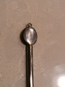 Mini mechanical pencil pendant designed to hold photo. 3" Long. Nichel Chrome. - Picture 1 of 9