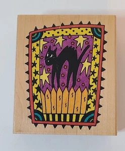 Stamping Ovation Jennifer Harris Rubber Stamp Mounted 20008H Scared Cat 1997 - Picture 1 of 5
