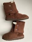 UGG Australia Classic Cardy Knit Sweater Boots Women's Size 4 Color Brown 