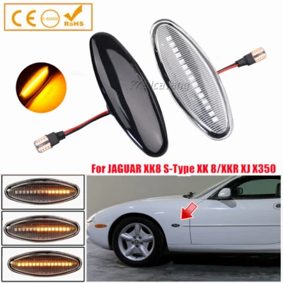 Smoke/Clear Dynamic Side Marke Turn Signal Blinker Lamp For Jaguar XK8 S-Type - Изображение 1 из 3