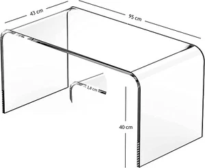 Acrylic Coffee Table in Modern Design, High Quality Clear Acrlyic Glass Table - Bild 1 von 9