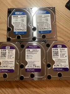 Lot Of 5 Western Digital WD30PURX-64P6ZY0  3TB SATA 3.5" HDD 618 - Picture 1 of 12