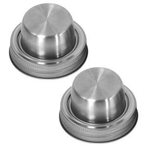 2Pcs Mason Jar Shaker Tops Stainless Steel Cocktail Lids for Spices and Flour - Bild 1 von 12