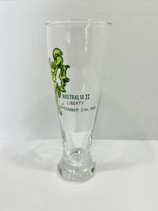 Vintage Green & Gold Australia II Liberty 1983 Americas Cup Beer Glass Large - Picture 1 of 3