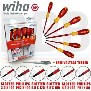 Wiha 00834 PH1 PH2 Tournevis à Fente Voltage Testeur Set 7pcs VDE Softfinish - Picture 1 of 3