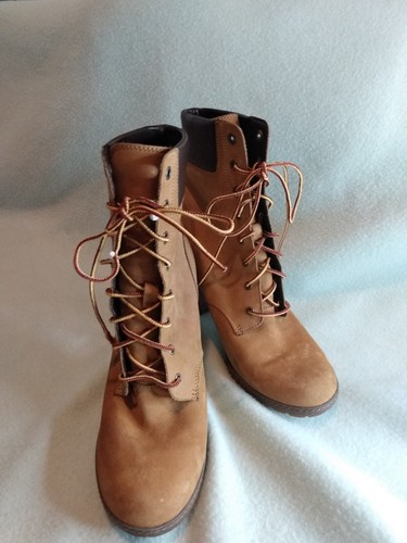 Stivali Timberland Glancy 3" tacco alto grosso pelle nabuk 8715A grano taglia 9