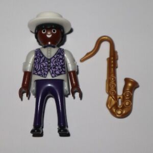 Playmobil Figurine Personnage Musicien + Chapeau & Accessoire Musique Saxophone