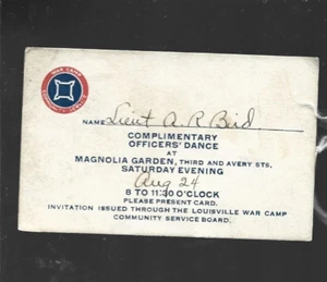 WWII War Camp Community Service invitation card - Picture 1 of 1