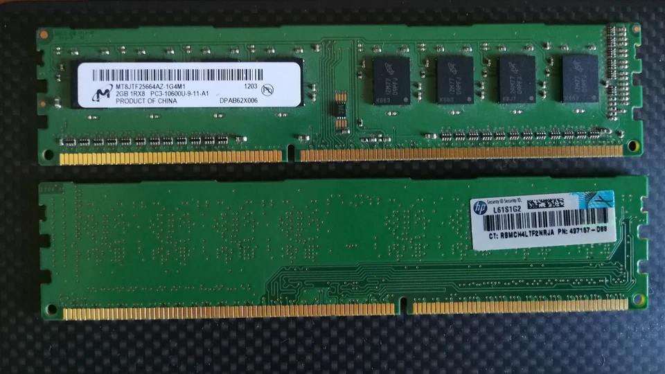 KIT RAM 4GB (2X 2GB) DDR3 PC3-10600U 1333MHZ ORIGINALI HP  - Immagine 1 di 1