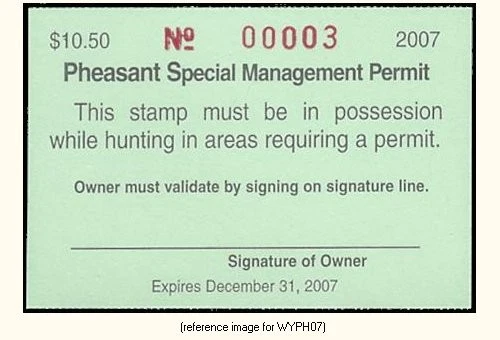 D2K Wyoming Pheasant Mgmt 2007 $10.50 (lt green) - Image 1 of 1