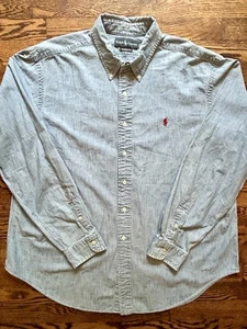 Ralph Lauren Hemd Herren Blau Denim Chambray Button Down Pony Logo XXL - Bild 1 von 7