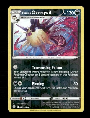 Hisuian Overqwil (90) Reverse Holo Uncommon SWSH10: Astral Radiance 090/189 NM P - Image 1 of 2