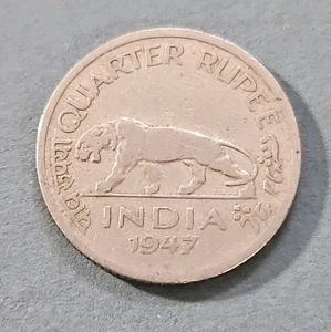 1947 British India 1/2 Rupee Bombay Mint Indian Tiger (KM.#548) - Bild 1 von 2