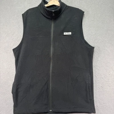Columbia Vest Adult Large Black Full Zip Performance Fishing PFG Fleece Casual - Image 1 of 4