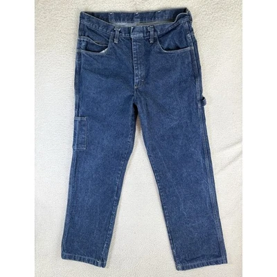 Pantalones de mezclilla vintage Bulwark FR Carpenter para hombre 34x32 azul ARC martillo lazo bolsillo lateral Foto 1 de 4