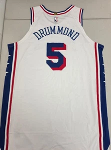 76ers ANDRE DRUMMOND Game Used 11-30-24 vs Pistons Basketball Jersey WHITE 54 - Picture 1 of 4