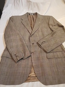 Vintage Polo Ralph Lauren Blazer Mens 42R Black Herringbone Mohair Wool Italy - Picture 1 of 16