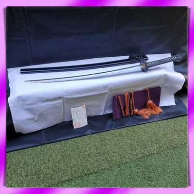 KATANA 刀 “Yoshitake” 渡辺吉武 Espada Real Japonesa 67,3 cm Koshirae Antiguo Samurai Foto 1 de 4