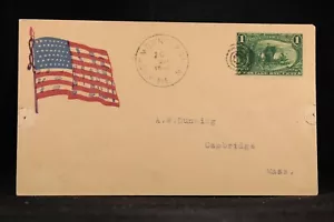 Maine: East Mount Vernon 1898 #285 Flag Spanish American Patriotic Cover - Picture 1 of 2