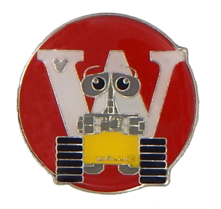 Prendedor comercial individual de la colección de personajes del alfabeto WALL-E "W" del parque Disney Foto 1 de 1
